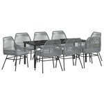 vidaXL Ensemble de salle à manger pour jardin 9 Pièces Gris polyrotin
