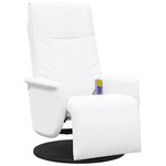 vidaXL Fauteuil de massage pivotant Blanc 71 x 90 x 105 cm Simili cuir