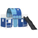 vidaXL Lit mezzanine pour enfants Blanc et Bleu 99 5 x 200 cm Métал