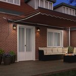 vidaXL Auvent rétractable automatique avec LED marron 500x300 cm