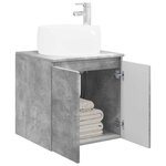 vidaXL Vanité de lavabo mural Gris béton 49 5 x 44 5 x 66 cm