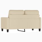 vidaXL Canapé à 2 places Crème 120 cm Tissu
