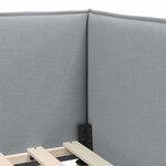vidaXL Cadre de lit d'angle Gris clair 90 x 200 cm tissu