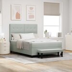vidaXL Lit à ressorts avec matelas Gris clair 160 x 200 cm Velours
