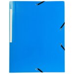 Chemise À Élastique 3 Rabats Polypropylène 5/10e Opaque - A4 - Bleu Clair - X 50 - Exacompta