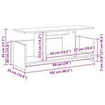 vidaXL Meuble TV Chêne fumé 102 x 35 x 45 cm Bois d'ingénierie