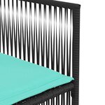 vidaXL Ensemble à manger de jardin 7 Pièces coussins noir résine tressée
