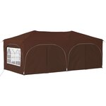 vidaXL Tente de fête pop-up 575 x 288 x 245 cm Marron Tissu Oxford