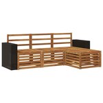 vidaXL Ensemble de canapés d'extérieur 4 Pièces Naturel
