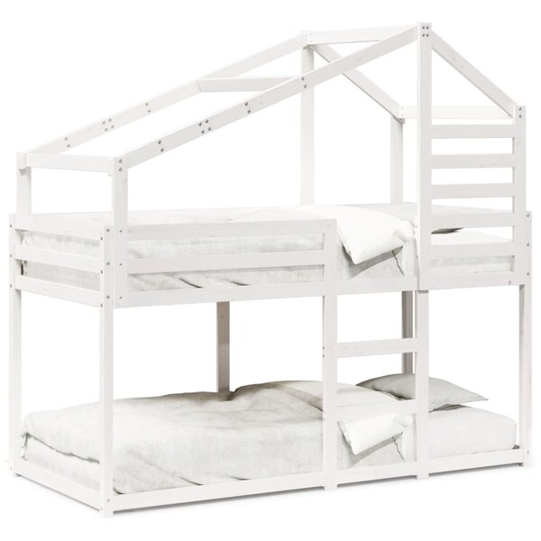 vidaXL Lit superposé sans matelas blanc 75x190 cm bois de pin massif