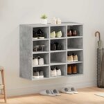 vidaXL Cabinet à chaussures avec étagère Gris béton 77 5 x 30 x 67 cm