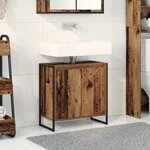 vidaXL Cabinet de salle de bain avec porte Bois Ancien 60 x 30 x 60 cm