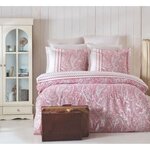 Parure de lit - housse de couette 220 x 240 + 2 taies d'oreiller 60 x 60 coton renforcé - Rose