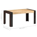 vidaXL Table de salle à manger 160x80x76 cm Bois de manguier solide