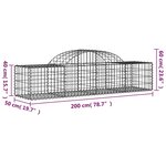 vidaXL Panier de gabions arqué 200x50x40/60 cm Fer galvanisé