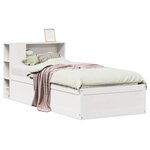 vidaXL Cadre de lit sans matelas blanc 90x190 cm bois de pin massif