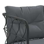 vidaXL Canapé de jardin avec coussins forme de L noir acier textilène