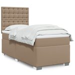 vidaXL Sommier à lattes de lit avec matelas Cappuccino 100x200 cm