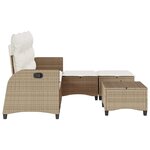 vidaXL Salon de jardin avec coussins forme de L 3 Pièces beige polyrotin