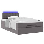VidaXL Cadre de lit ottoman avec matelas gris 120x200 cm similicuir