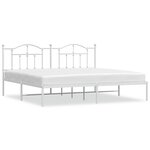 vidaXL Cadre de lit métal sans matelas et tête de lit blanc 193x203 cm