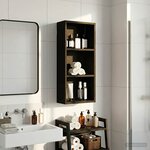 vidaXL Armoire murale de salle de bain Chêne Noir 30 x 14 x 70 cm