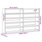 vidaXL Armoire à vitrine chêne fumé 100x15x58 cm bois d'ingénierie