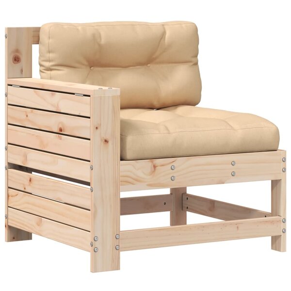 vidaXL Canapé de jardin accoudoir avec coussin bois massif de pin