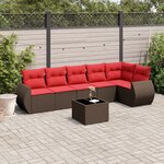 vidaXL Salon de jardin avec coussins 7 Pièces marron résine tressée