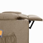 vidaXL Fauteuil électrique de massage Taupe Tissu