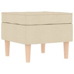 vidaXL Fauteuil avec repose-pied Crème Tissu