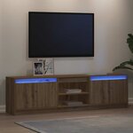 vidaXL Unites TV 2 Pièces Marron 180 x 34 x 50 cm Bois d'ingénierie