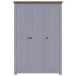 vidaXL Garde-robe 3 portes Gris 118x50x171 5 cm Pin Assortiment Panama