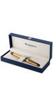 Waterman expert stylo roller  or métallisé  recharge noire pointe fine  coffret cadeau