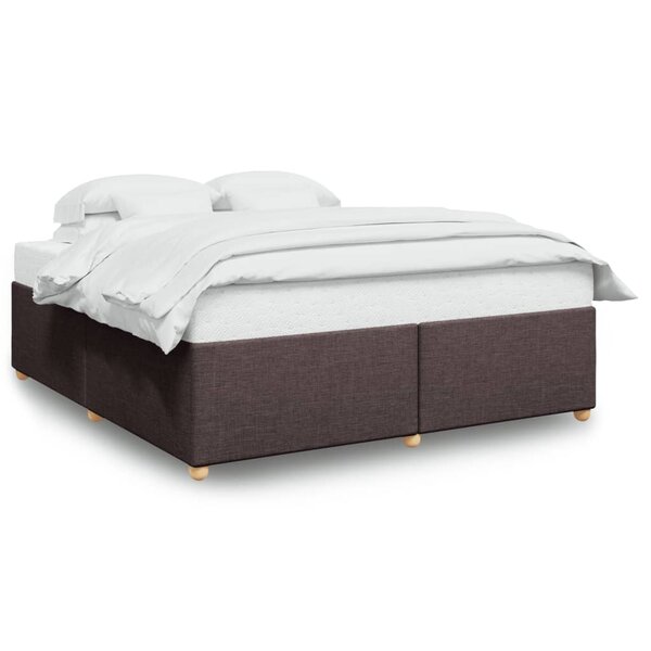 vidaXL Cadre de lit sans matelas marron foncé 180x200 cm tissu