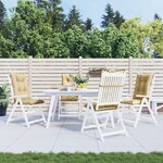 vidaXL Coussins de chaise à dossier haut lot de 4 beige mélangé tissu