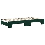 vidaXL Lit de jour et gigogne et tiroirs vert foncé 100x200 cm velours