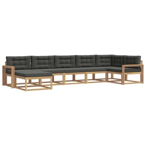 vidaXL Ensemble de canapés d'extérieur 7 Pièces Blanc et anthracite