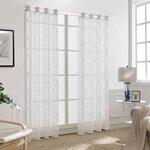 Vidaxl rideaux transparents brodés 2 pcs 140 x 245 cm blanc
