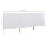 vidaXL Paravent 3 panneaux Tissu 400 x 80 cm Blanc sable