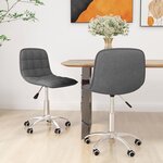 vidaXL Chaises pivotantes à manger lot de 2 Gris clair Tissu