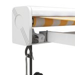 vidaXL Auvent rétractable jaune et blanc 3x2 5 m tissu et aluminium