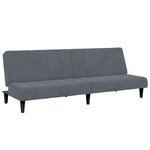 vidaXL Canapé-lit à 2 places avec repose-pied gris foncé velours