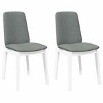 vidaXL Chaises à manger coussins 2 Pièces blanc bois massif caoutchouc