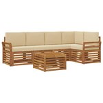 vidaXL Ensemble de canapé d'angle avec coussin 6 Pièces Naturel et Beige