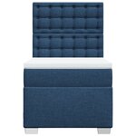 vidaXL Sommier à lattes de lit avec matelas Bleu 100x200 cm Tissu
