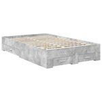 vidaXL Cadre de lit Gris béton 120 x 190 cm Bois d'ingénierie