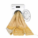 Tapis coton réversible - jaune et beige - 80 x 140 cm