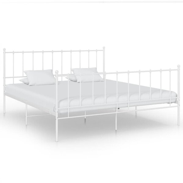 vidaXL Cadre de lit Blanc Métal 180x200 cm