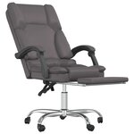 vidaXL Fauteuil de massage inclinable de bureau Gris Similicuir
